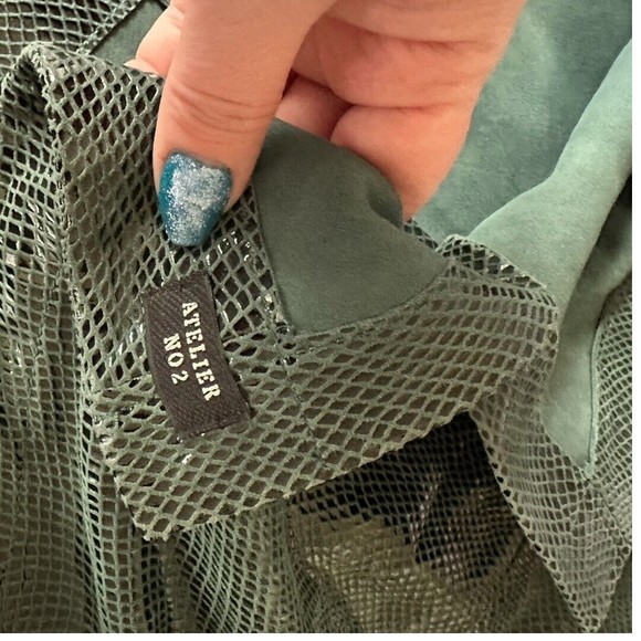 Scotch & Soda Women’s Smart Tarte Reptile print Green Goat Suede jacket Small - Picture 9 of 15